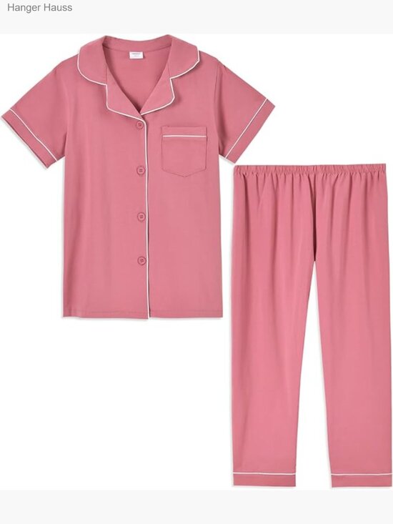 Other - Kids Cotton Short Sleeve Button-Up Pajama Set 2-Piece Sleepwear